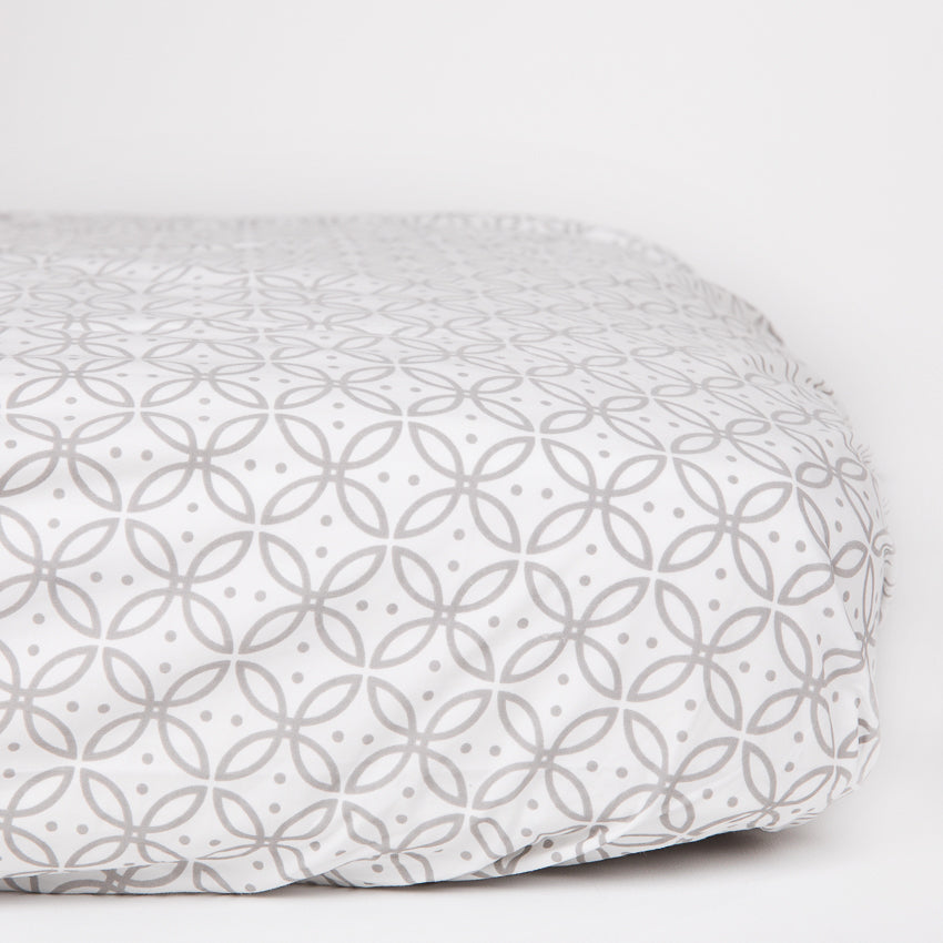 Organic Baby Bedding - L&M Print Silver Grey