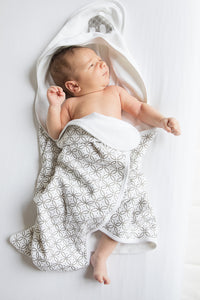 Baby Hooded Towel - Mortimer Elephant Grey