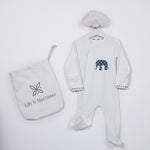 Load image into Gallery viewer, MORTIMER STORY TIME ROMPER-WHITE/NAVY
