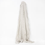 Load image into Gallery viewer, Organic Muslin Swaddle L&amp;M Motif Print-White/Grey-One Size

