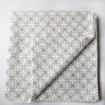 Load image into Gallery viewer, Organic Muslin Swaddle L&amp;M Motif Print-White/Grey-One Size
