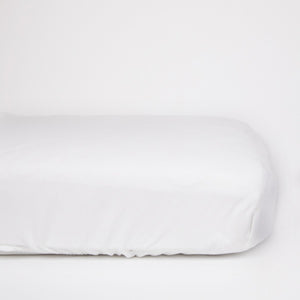 L&M Organic Jersey White Cot Bed Sheets