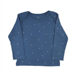 Load image into Gallery viewer, Navy Stars Childrens Long Sleeve Organic Cotton TShirt
