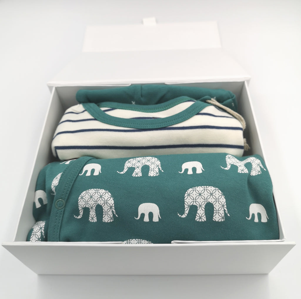 Elephant Romper and bodysuit gift set
