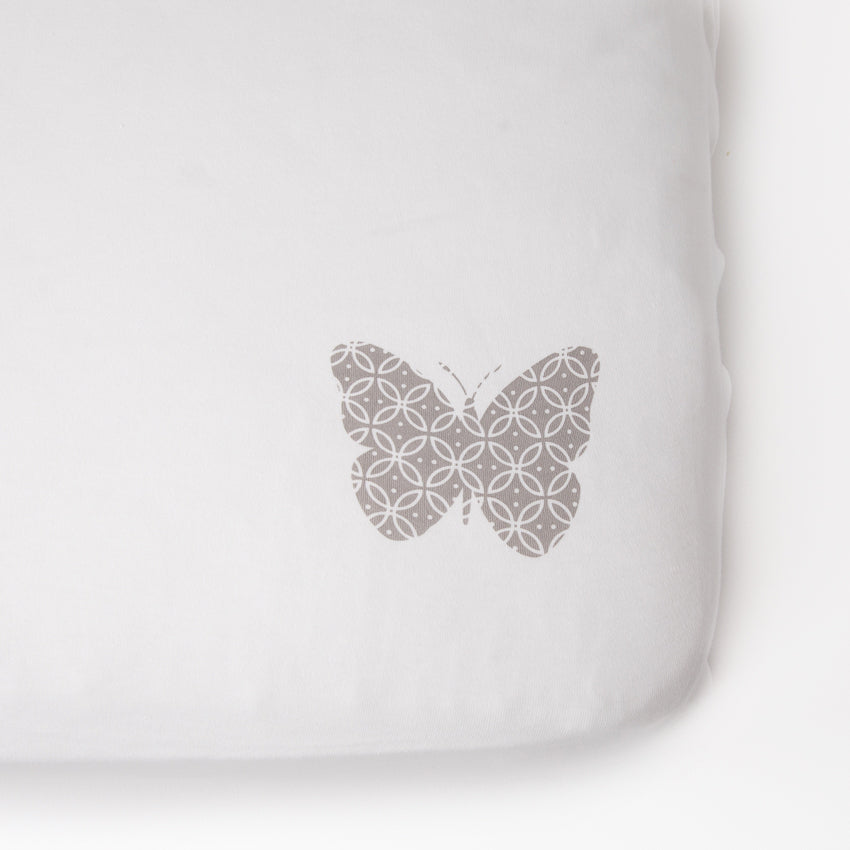 white organic baby bedding butterfly