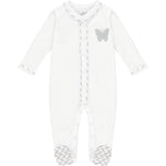 Load image into Gallery viewer, Lily Stripe Romper White &amp; Grey
