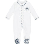 Load image into Gallery viewer, Mortimer Stripe Romper White &amp; Navy
