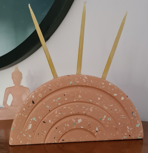 Rainbow Terracotta Candle Or Grass Holder